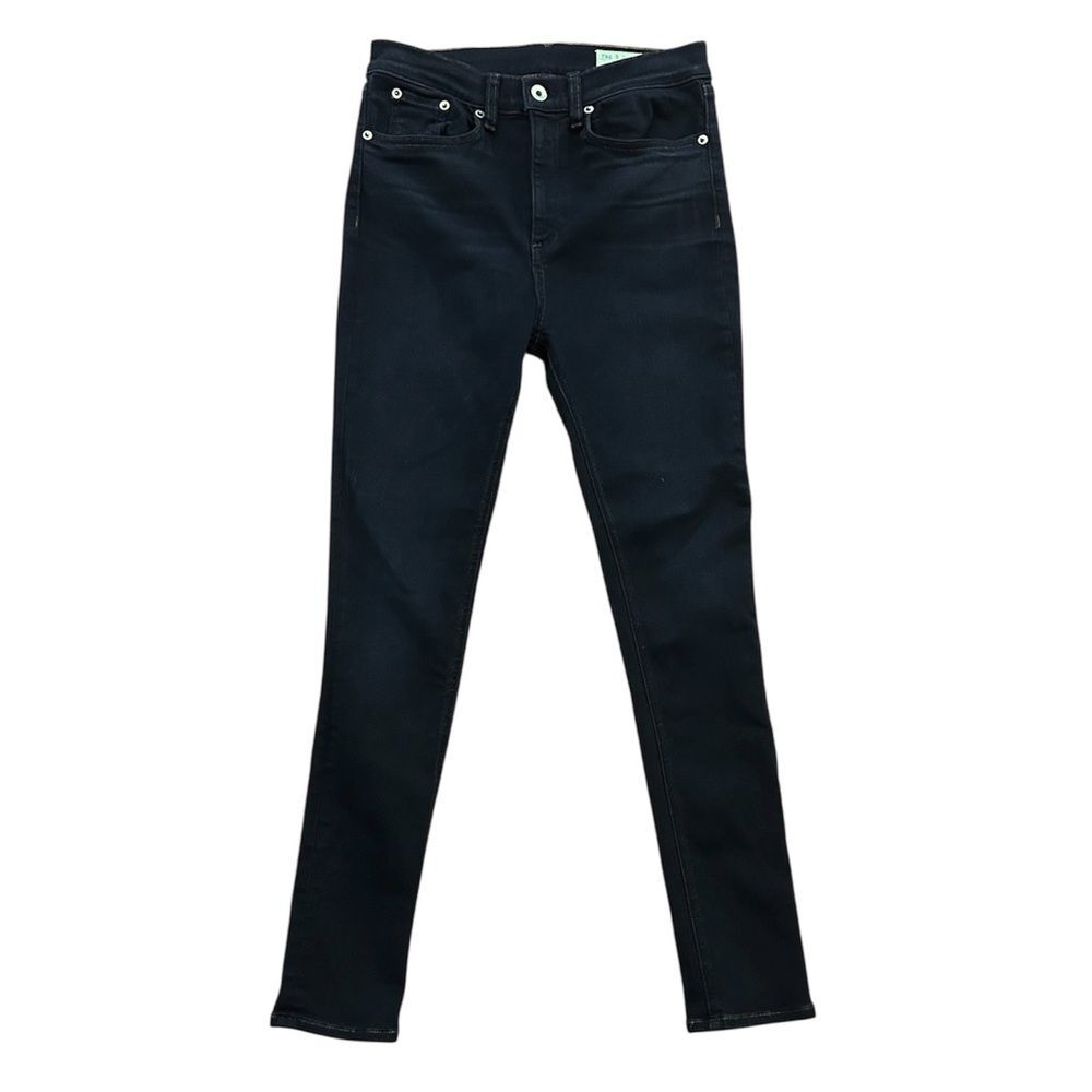 Rag & Bone High Rise Skinny Denim Jeans Women Size 28 Niko Black - Picture 2 of 13